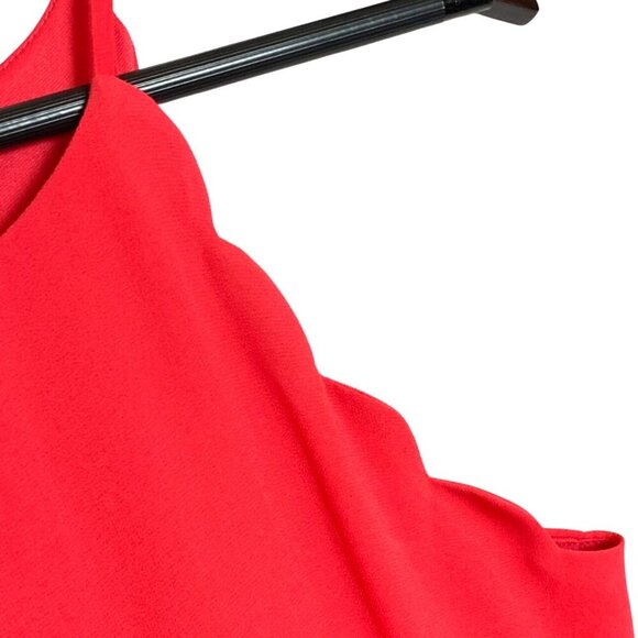 Sleeveless A-Line Shift Dress By A Byer With Scalloped Details Melon Size M - Picture 4 of 7